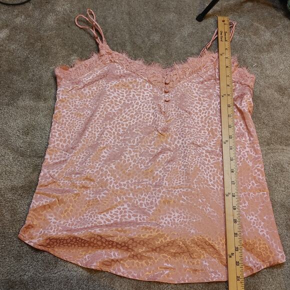 Entro Size Large Blouse Animal Print Pink Tank Blouse Polyester Shiny Metallic - Picture 5 of 10